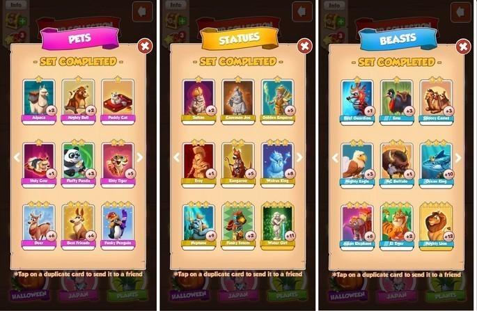 Collecting Cards - Coin Master game